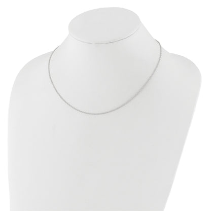 10K White Gold 1.2mm Flat Cable 1In+1In Adjustable Chain