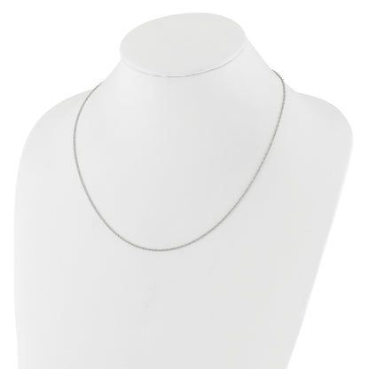 10K White Gold 1.2mm Flat Cable 1In+1In Adjustable Chain