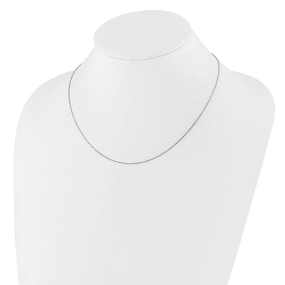 10K White Gold 1.05mm D/C Cable 1In+1In Adjustable Chain