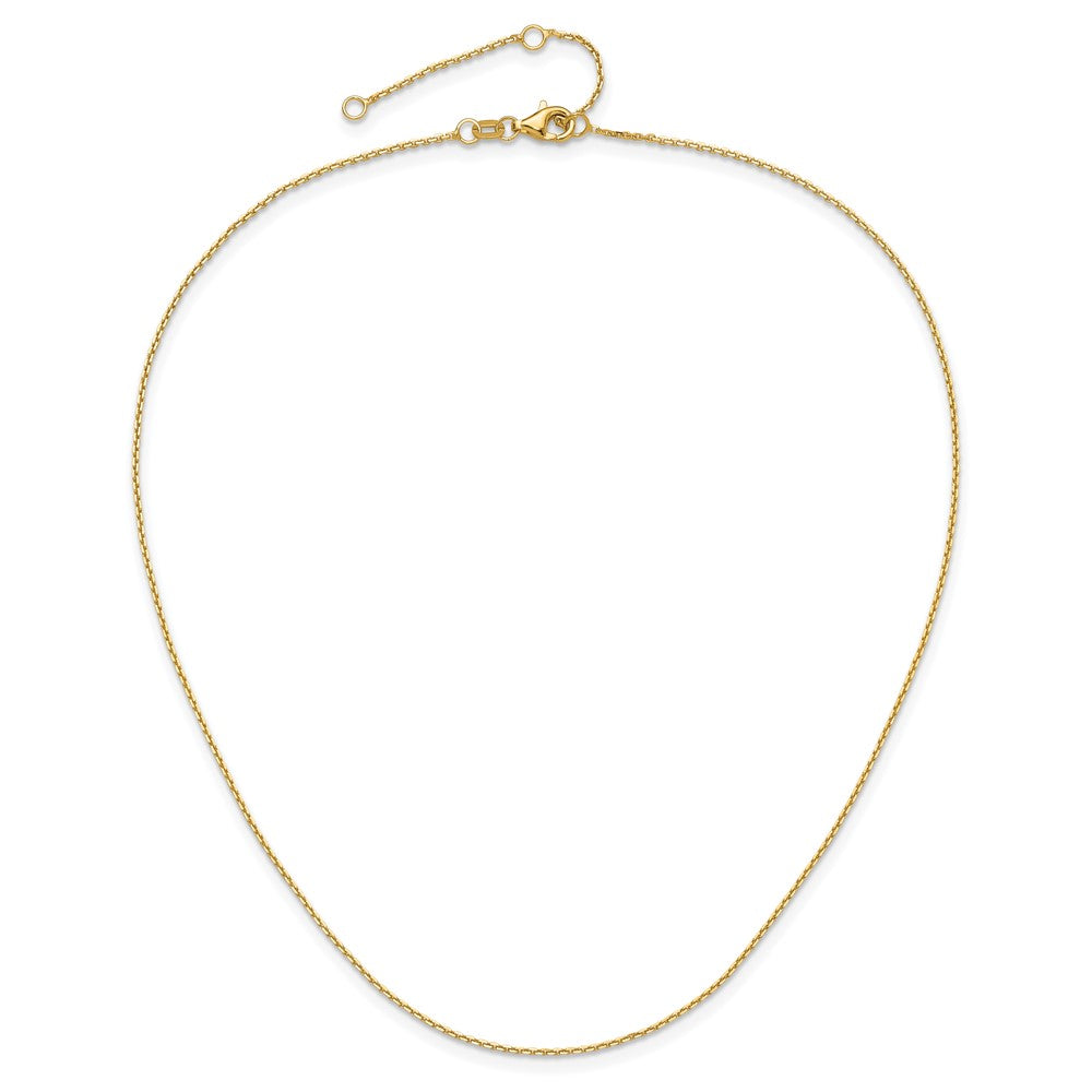 26 Inch 10K Yellow Gold 1.05mm D/C Cable 2In+2In Adjustable Chain Necklace