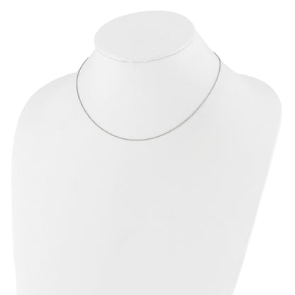 10K White Gold 1.1mm Round Cable 2In+2In Adjustable Chain