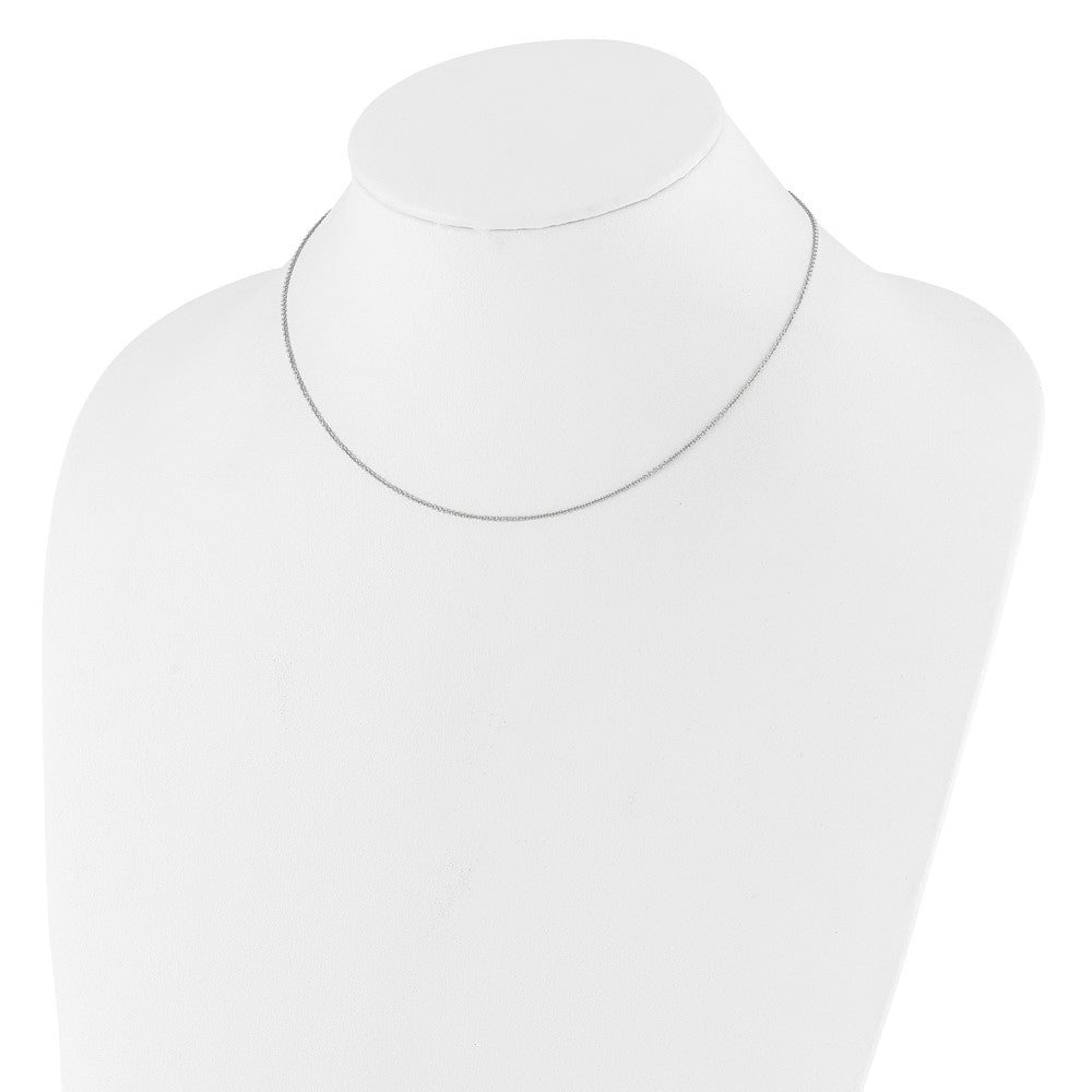 26 Inch 10K White Gold 1.1mm Round Cable 2In+2In Adjustable Chain Necklace