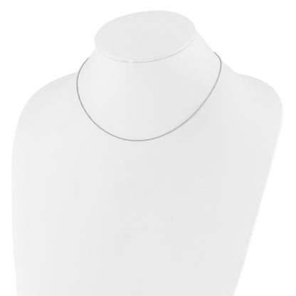 26 Inch 10K White Gold 1.1mm Round Cable 2In+2In Adjustable Chain Necklace