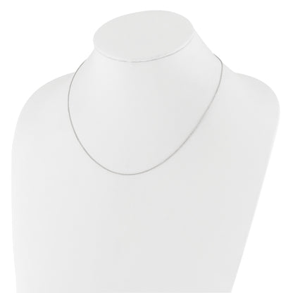 10K White Gold 1.1mm Round Cable 1In+1In Adjustable Chain