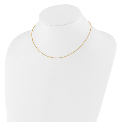 18 Inch 10K Yellow Gold 1.1mm Round Cable 1In+1In Adjustable Chain Necklace