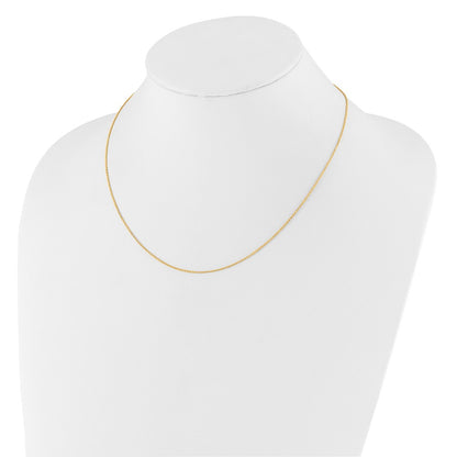 18 Inch 10K Yellow Gold 1.1mm Round Cable 1In+1In Adjustable Chain Necklace