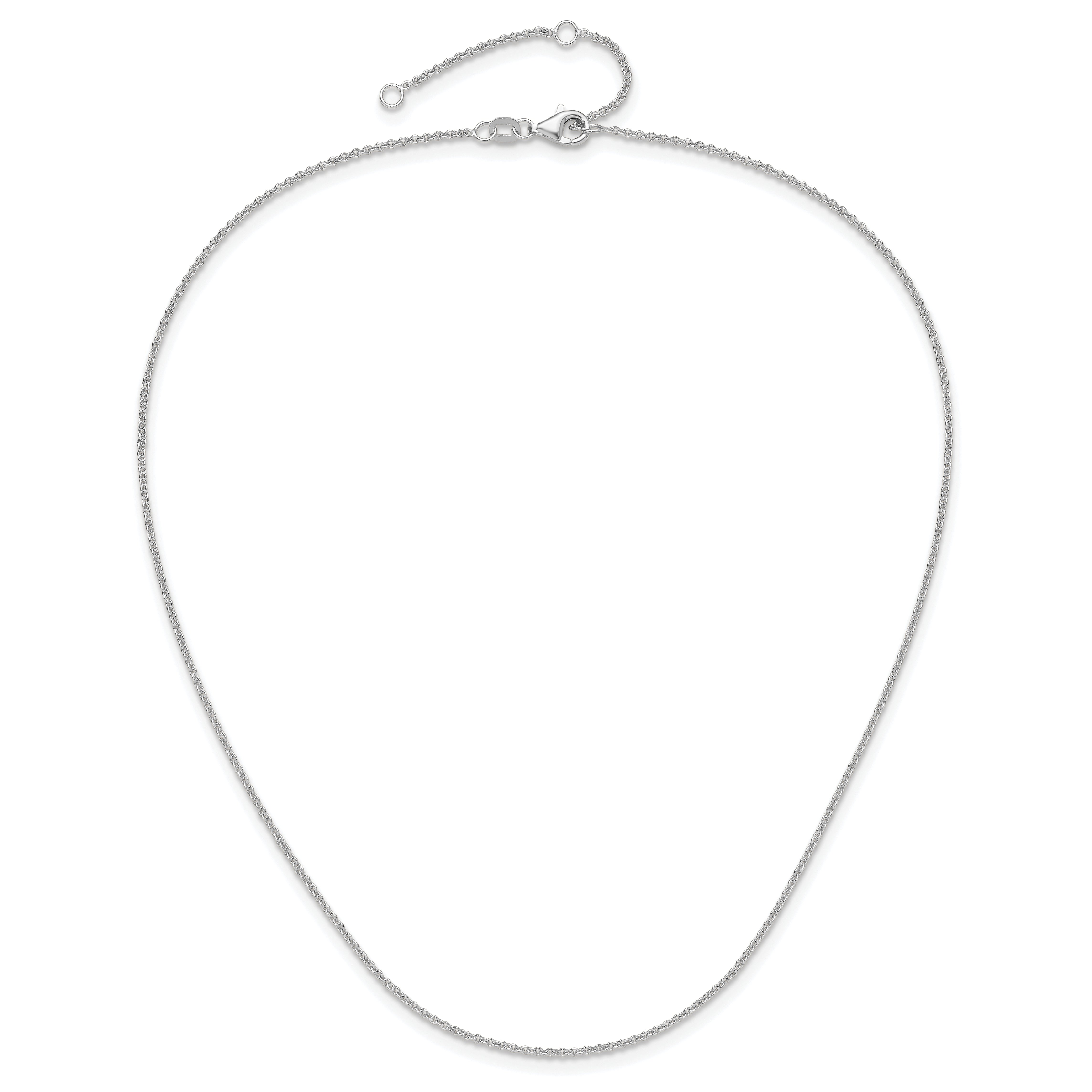 10K White Gold 1.4mm Round Cable 2In+2In Adjustable Chain