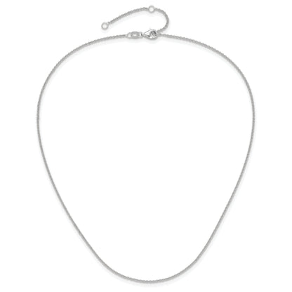 10K White Gold 1.4mm Round Cable 2In+2In Adjustable Chain