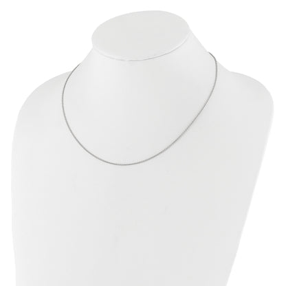 10K White Gold 1.4mm Round Cable 2In+2In Adjustable Chain