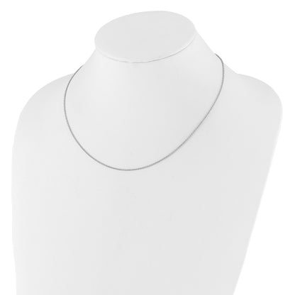 18 Inch 10K White Gold 1.4mm Round Cable 1In+1In Adjustable Chain Necklace