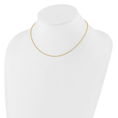 26 Inch 10K Yellow Gold 1.4mm Round Cable 1In+1In Adjustable Chain Necklace