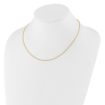 26 Inch 10K Yellow Gold 1.4mm Round Cable 1In+1In Adjustable Chain Necklace