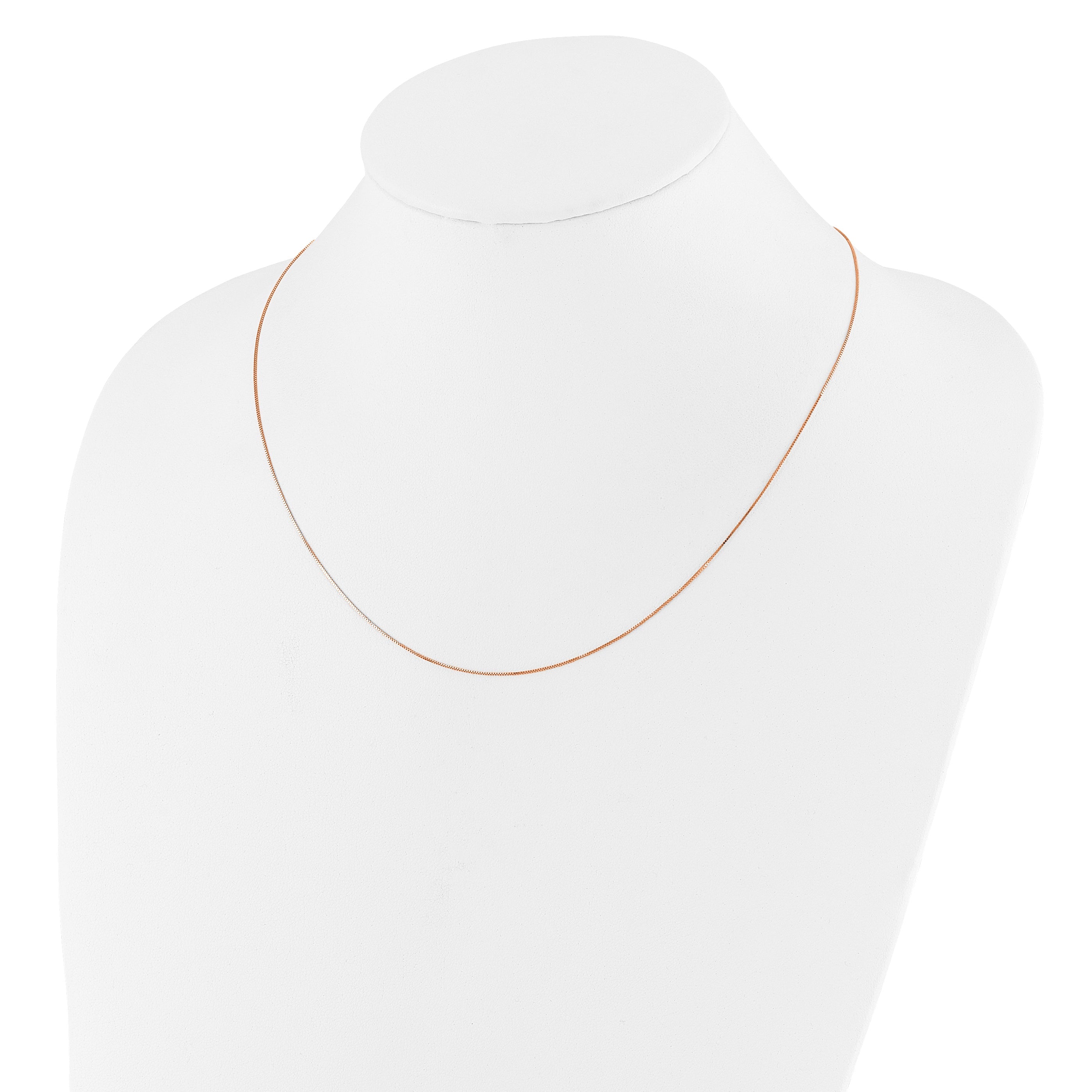 10K Rose Gold Adjustable .55mm Baby Box Chain