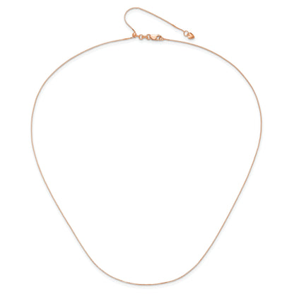 10K Rose Gold Adjustable .55mm Baby Box Chain