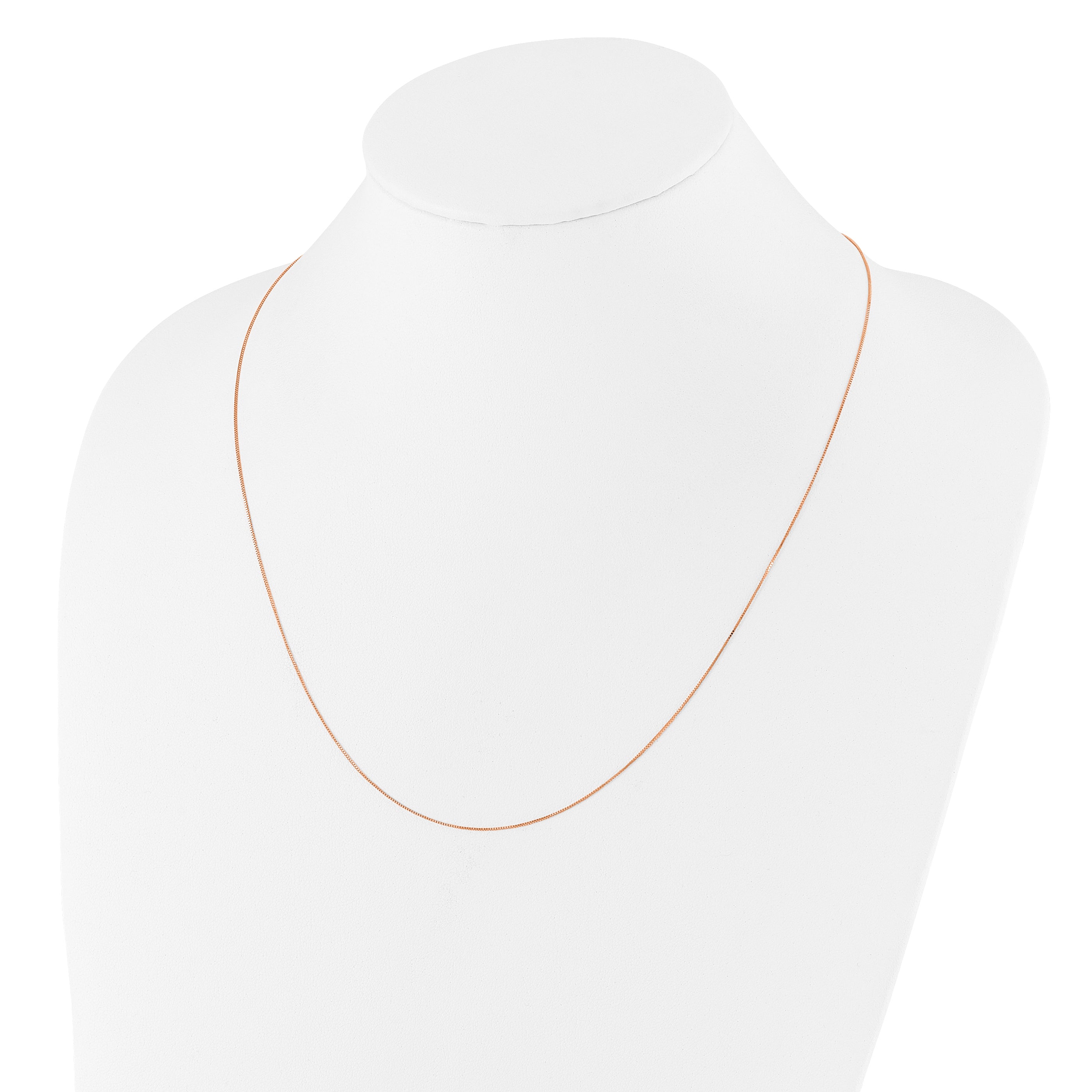 10K Rose Gold Adjustable .55mm Baby Box Chain
