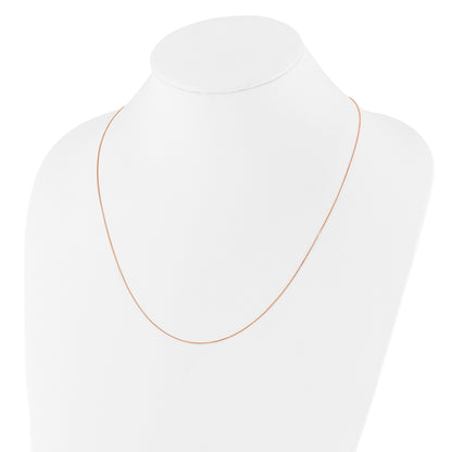 10K Rose Gold Adjustable .55mm Baby Box Chain