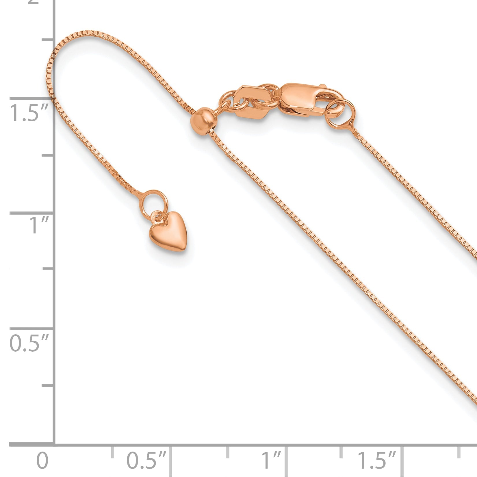 10K Rose Gold Adjustable .55mm Baby Box Chain