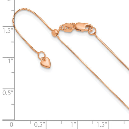10K Rose Gold Adjustable .55mm Baby Box Chain
