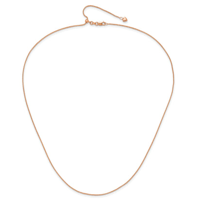 10K Rose Gold Adjustable 1mm Wheat Chain