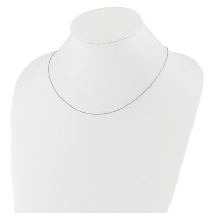 10K White Gold Adjustable .8mm D/C Wheat Chain