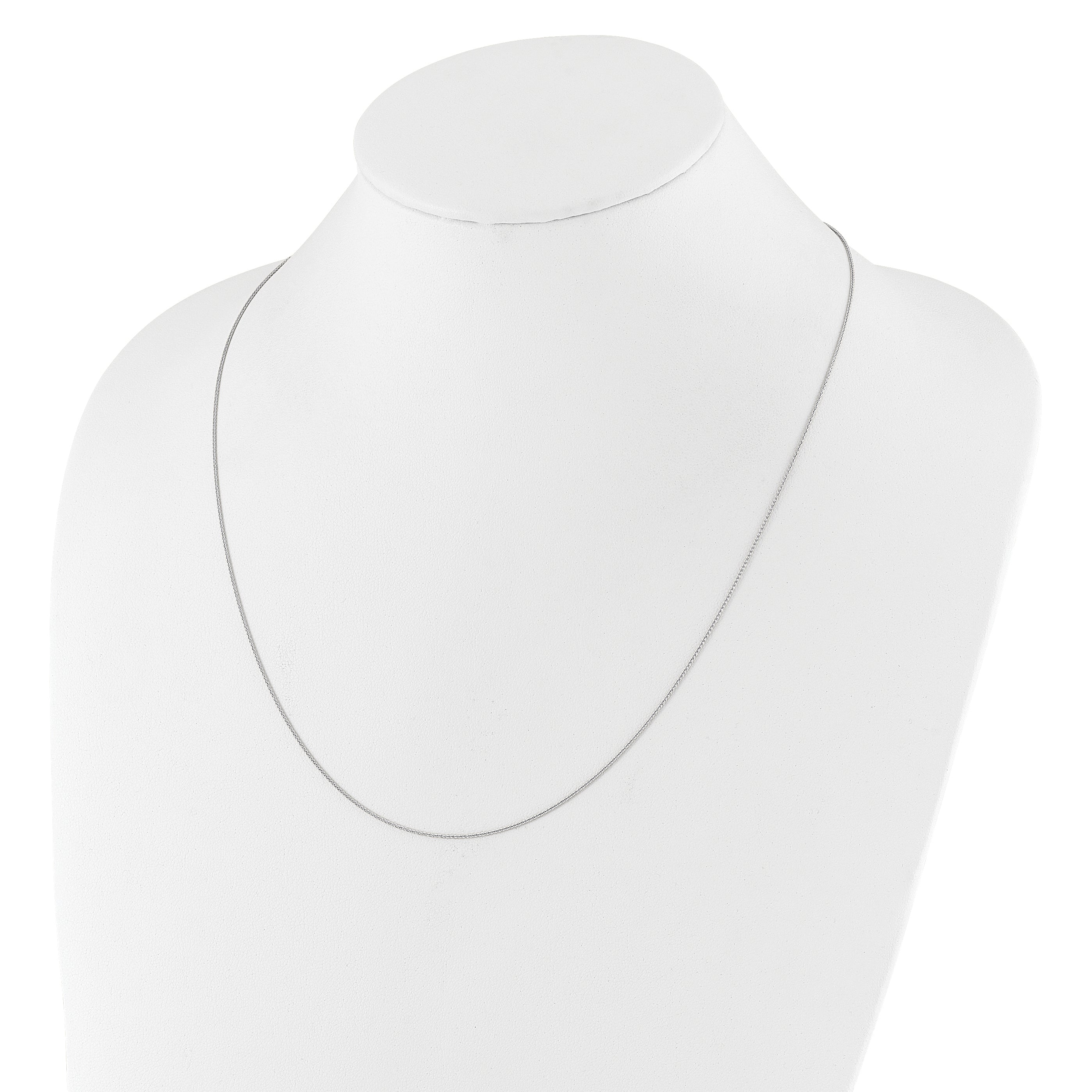 10K White Gold Adjustable .8mm D/C Wheat Chain