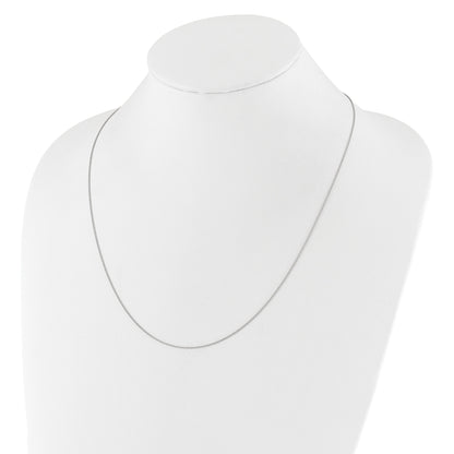 10K White Gold Adjustable .8mm D/C Wheat Chain