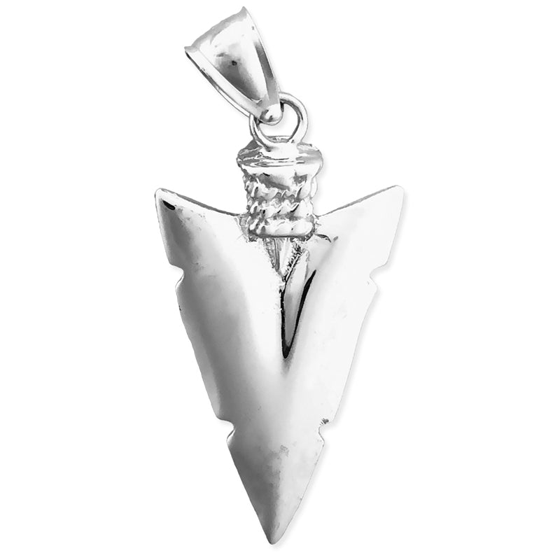 14K Gold Native Indian 3D Arrowhead Pendant