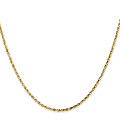 10K White Gold 2mm Diamond Cut Rope Chain