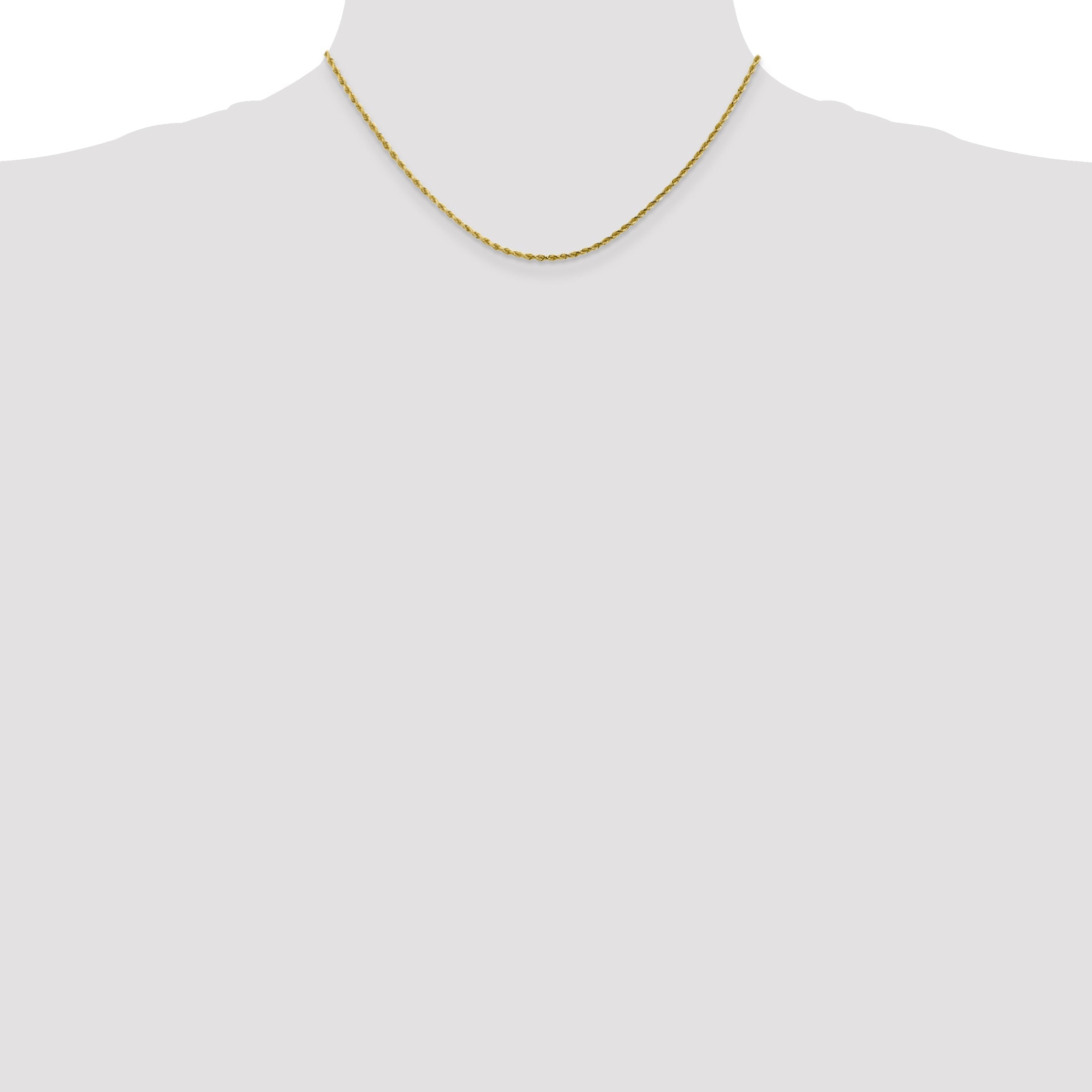 10K White Gold 2mm Diamond Cut Rope Chain