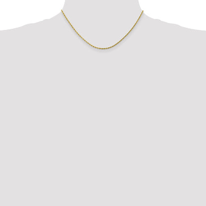 10K White Gold 2mm Diamond Cut Rope Chain