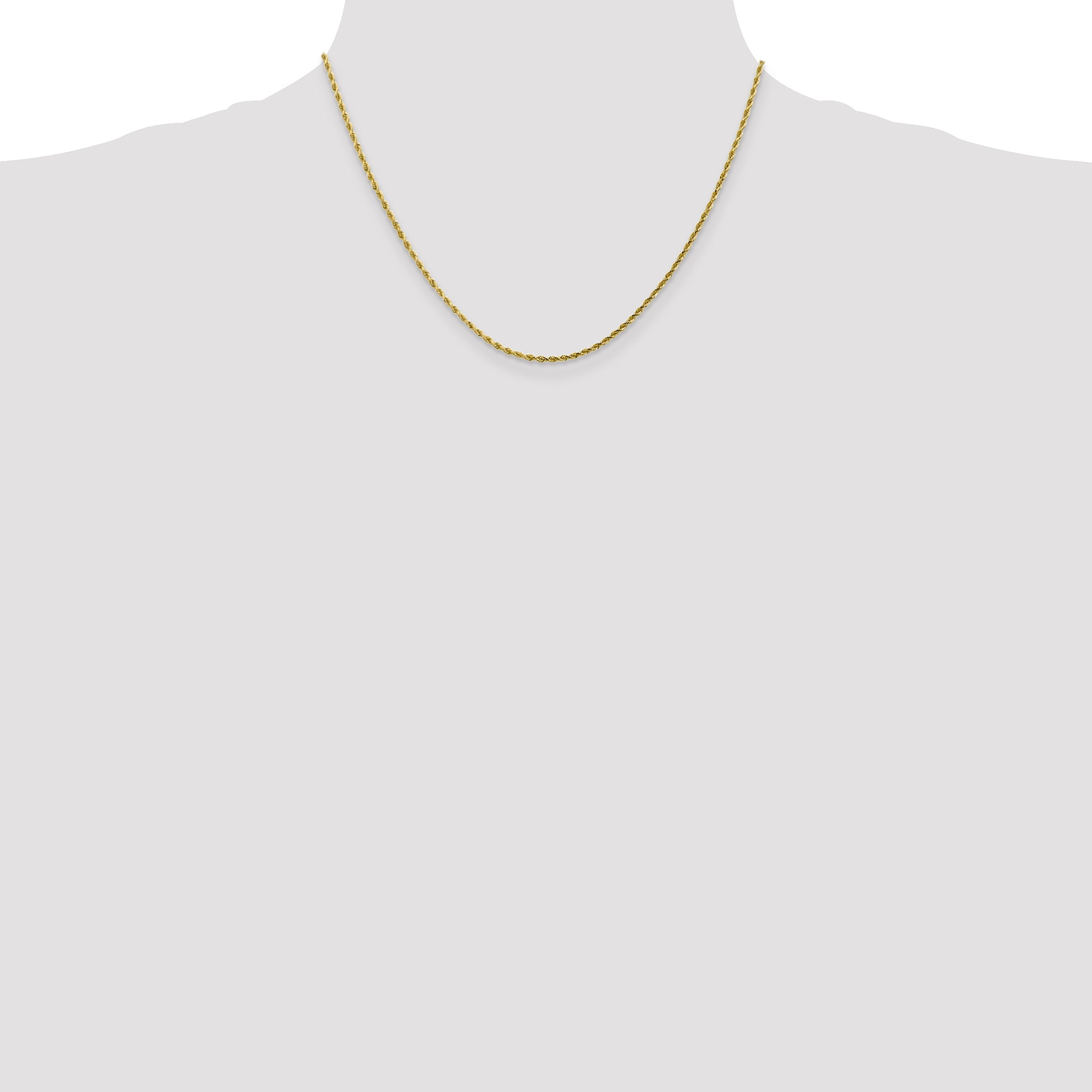 10K White Gold 2mm Diamond Cut Rope Chain