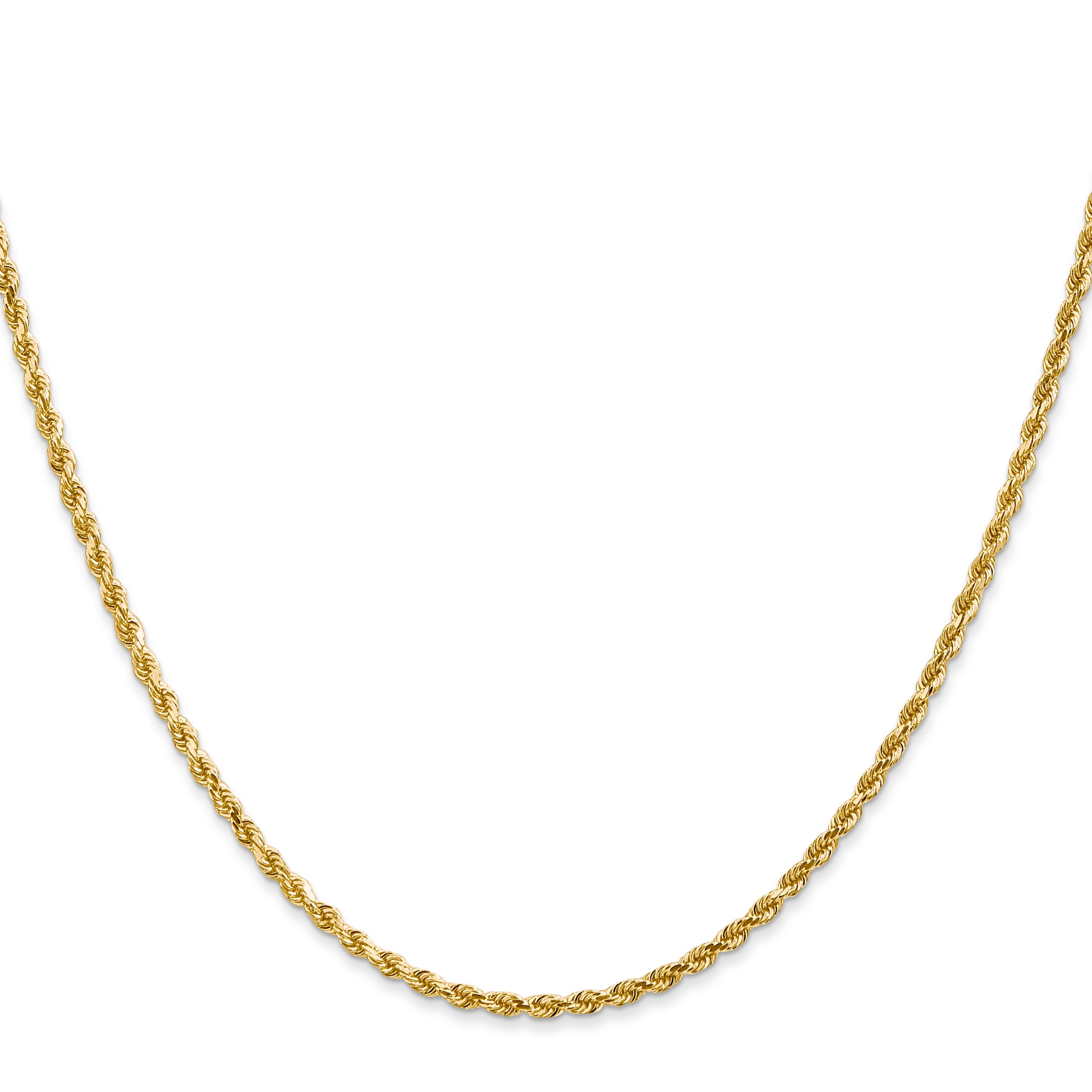 10K White Gold 2.25mm Diamond Cut Rope Chain