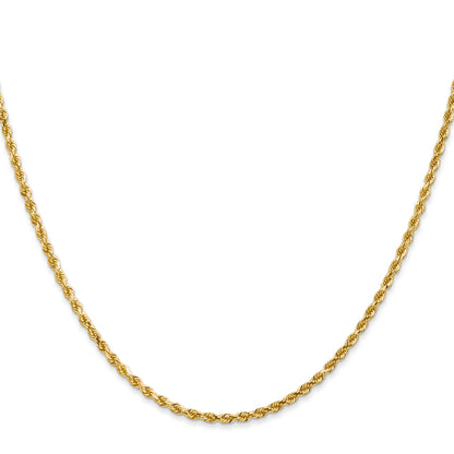 10K White Gold 2.25mm Diamond Cut Rope Chain