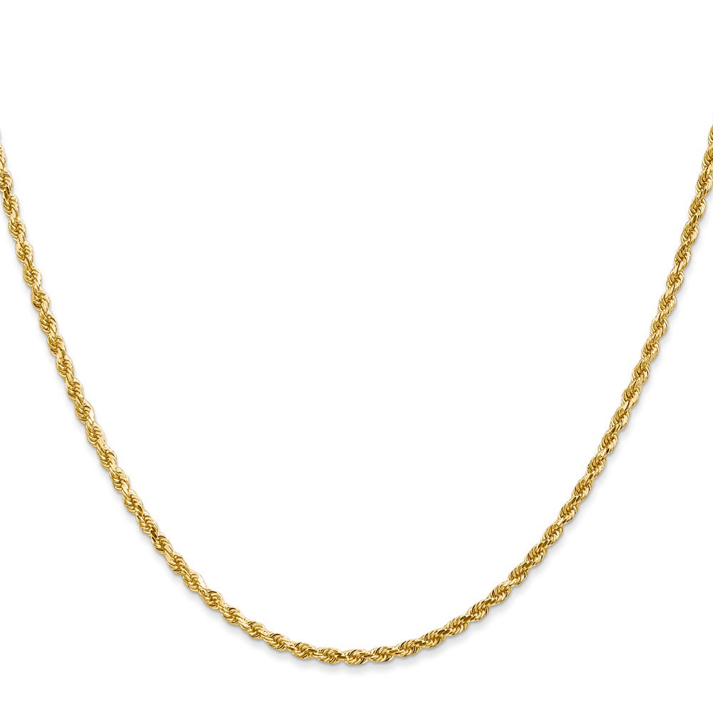 24 Inch 10K White Gold 2.25mm Diamond Cut Rope Chain Necklace