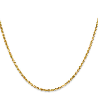 24 Inch 10K White Gold 2.25mm Diamond Cut Rope Chain Necklace