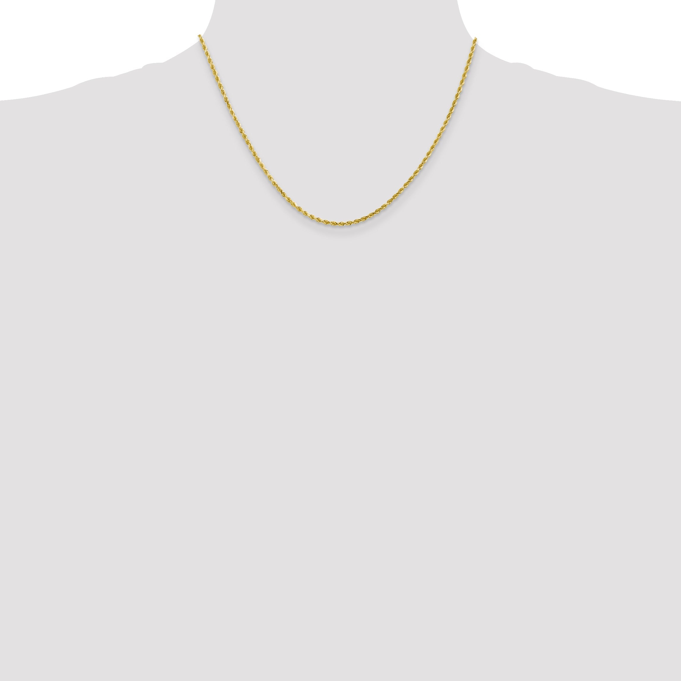 10K White Gold 2.25mm Diamond Cut Rope Chain
