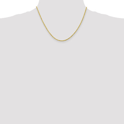 10K White Gold 2.25mm Diamond Cut Rope Chain