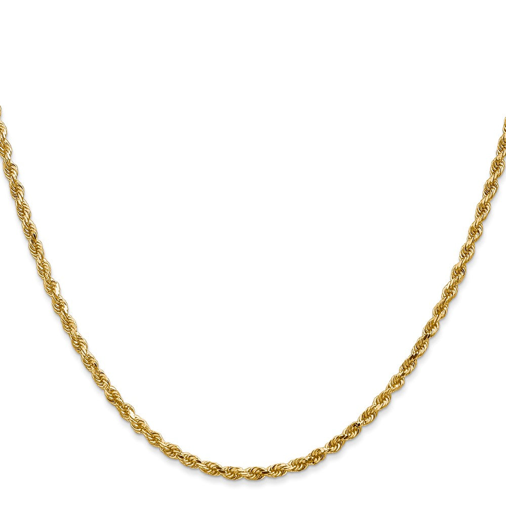 18 Inch 10K White Gold 2.5mm Diamond Cut Rope Chain Necklace