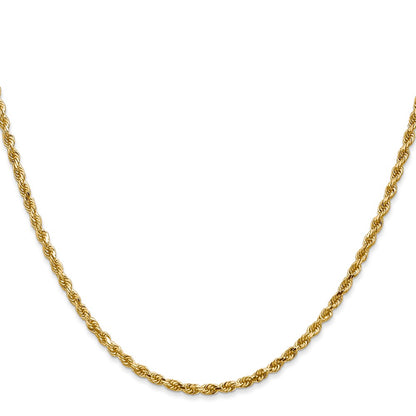 18 Inch 10K White Gold 2.5mm Diamond Cut Rope Chain Necklace