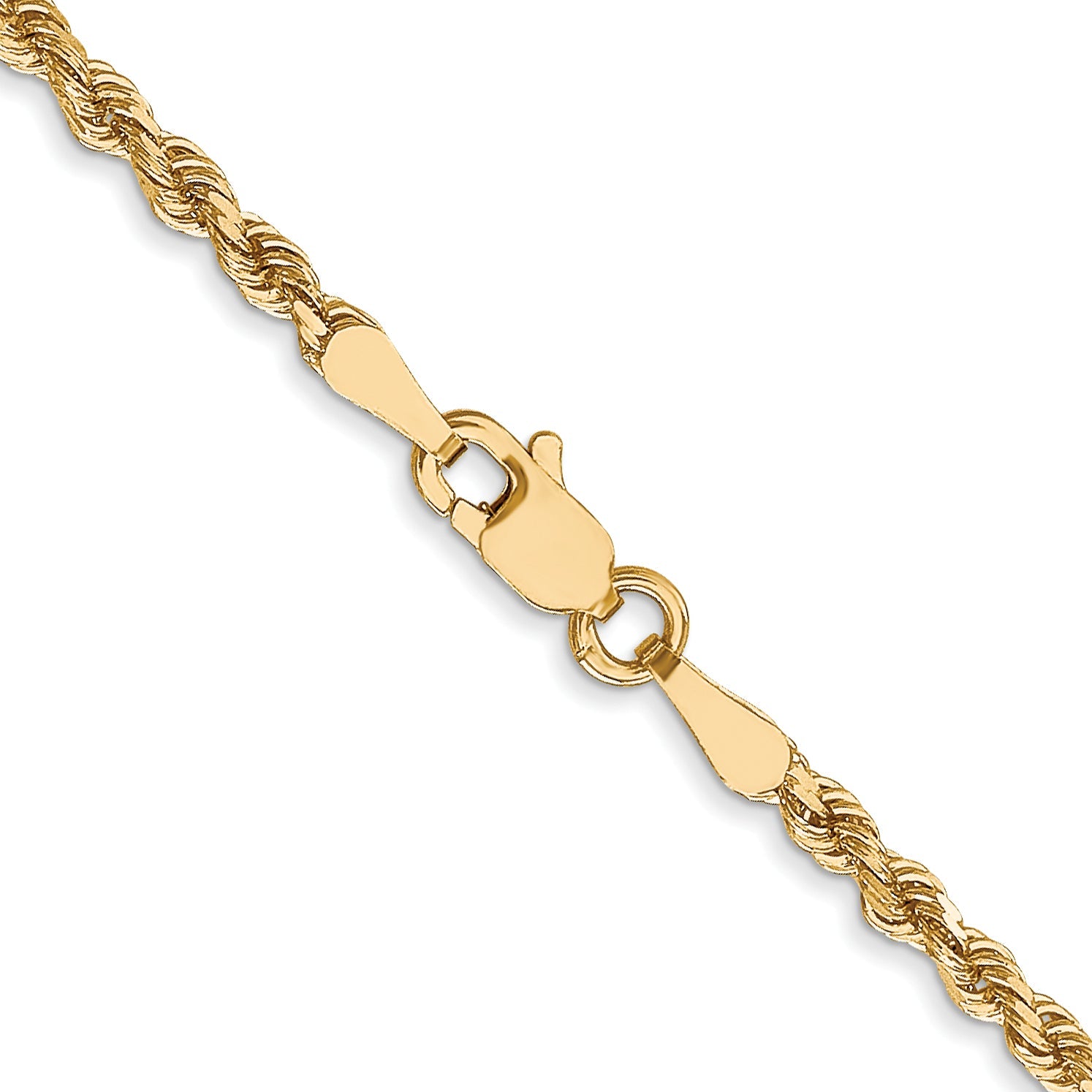 10K White Gold 2.5mm Diamond Cut Rope Chain