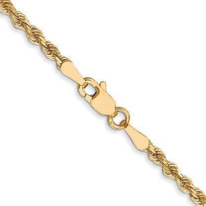10K White Gold 2.5mm Diamond Cut Rope Chain