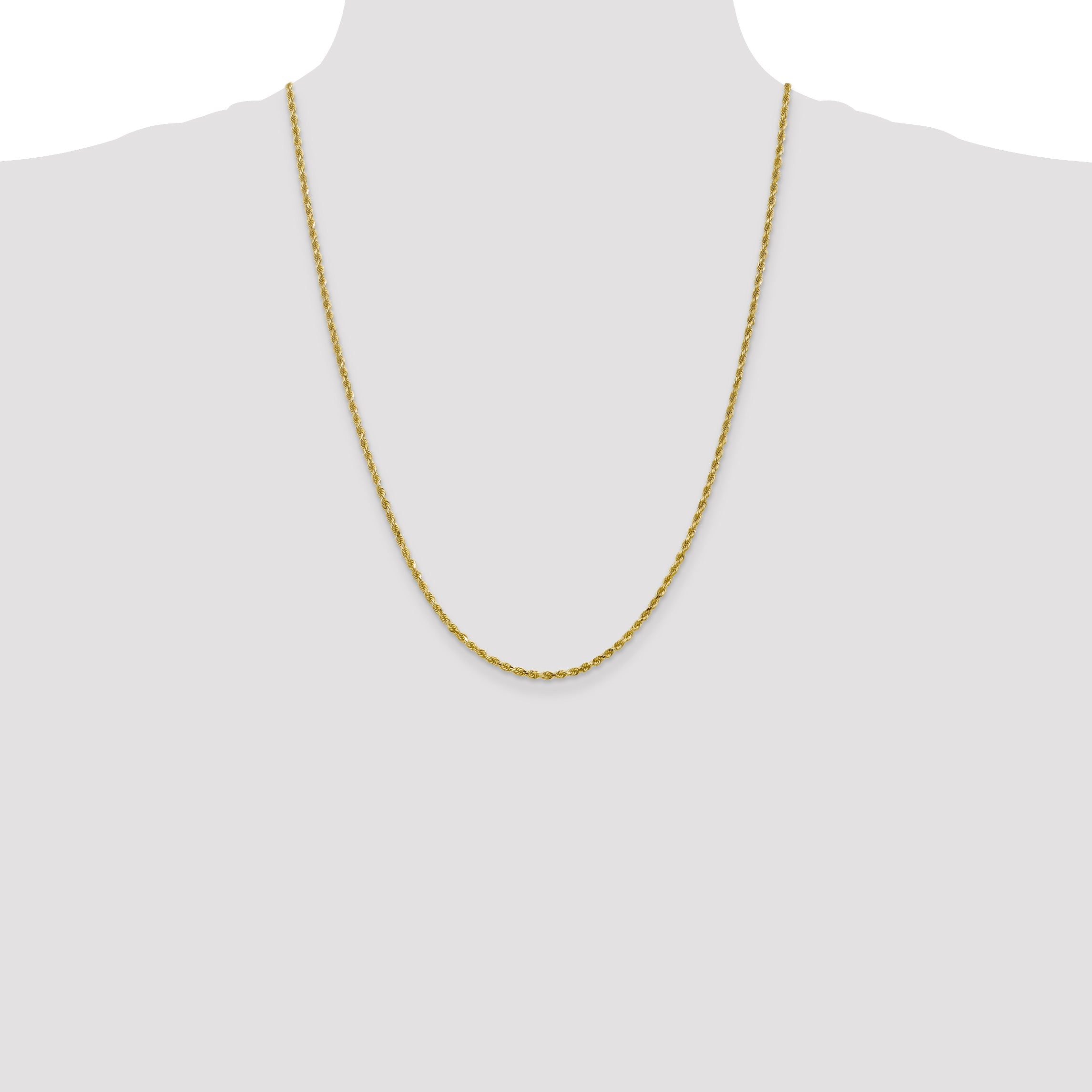 10K White Gold 2.5mm Diamond Cut Rope Chain