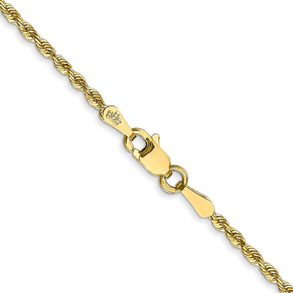 16 Inch 10K Yellow Gold 1.85mm D/C Quadruple Rope Chain Necklace
