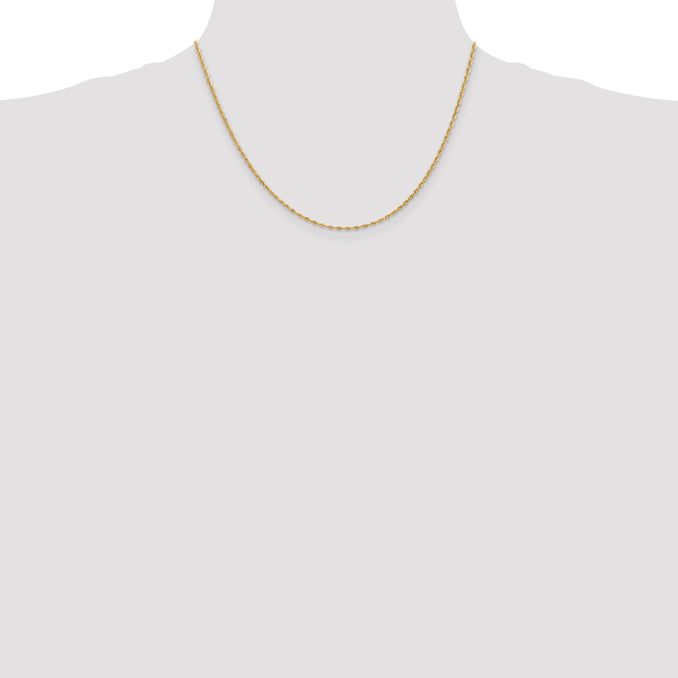 18 Inch 10K Yellow Gold 1.85mm D/C Quadruple Rope Chain Necklace