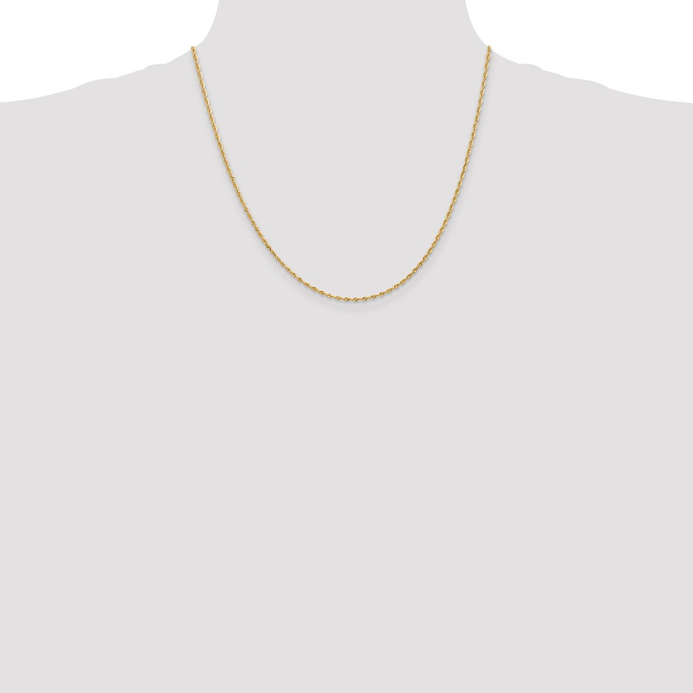 2 Inch 10K Yellow Gold 1.85mm D/C Quadruple Rope Chain Necklace