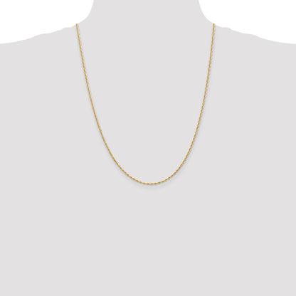 24 Inch 10K Yellow Gold 1.85mm D/C Quadruple Rope Chain Necklace