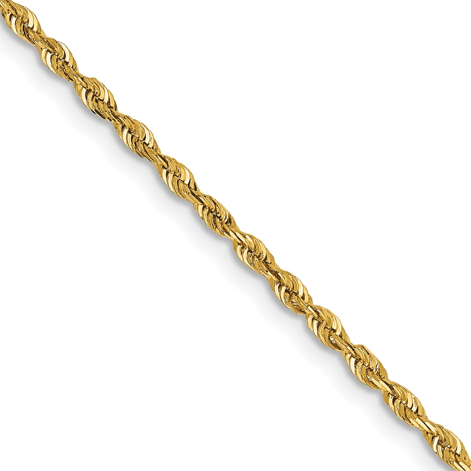 16 Inch 10K Yellow Gold 1.85mm D/C Quadruple Rope Chain Necklace