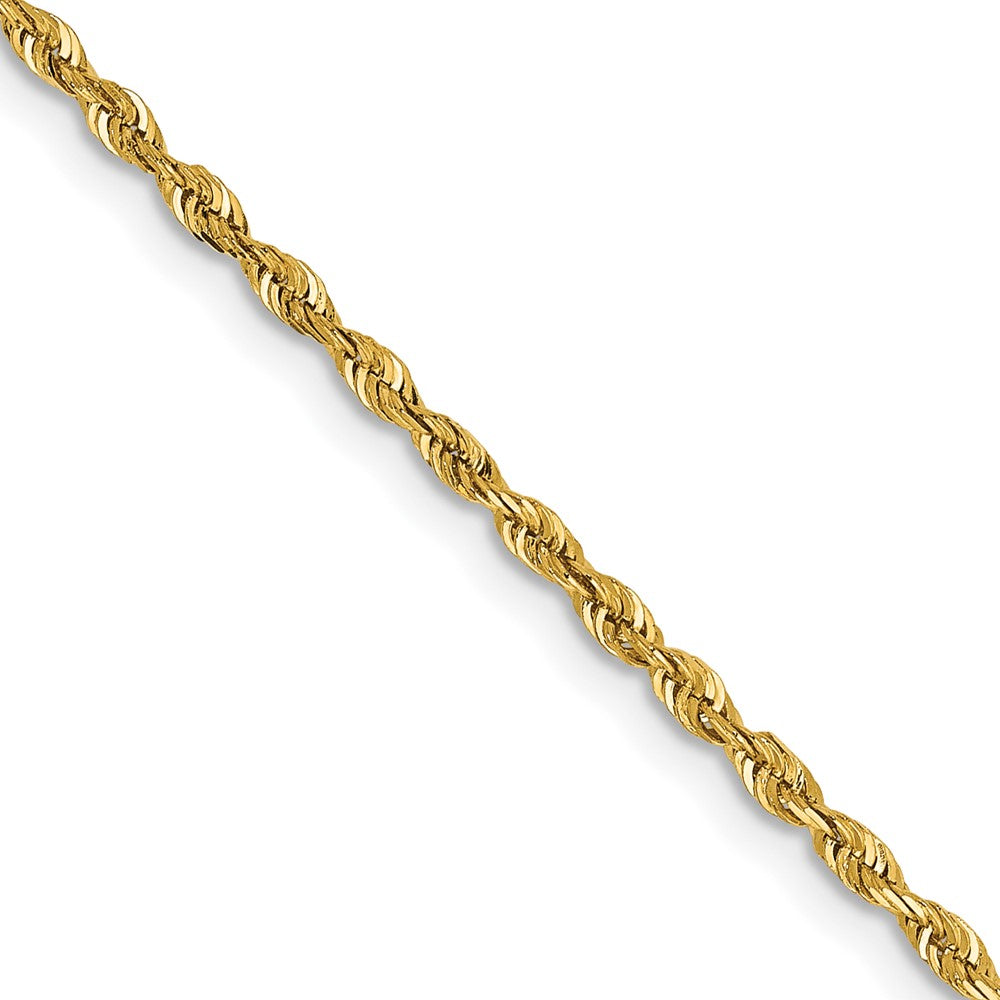 2 Inch 10K Yellow Gold 1.85mm D/C Quadruple Rope Chain Necklace
