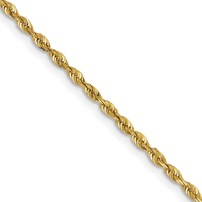 2 Inch 10K Yellow Gold 1.85mm D/C Quadruple Rope Chain Necklace