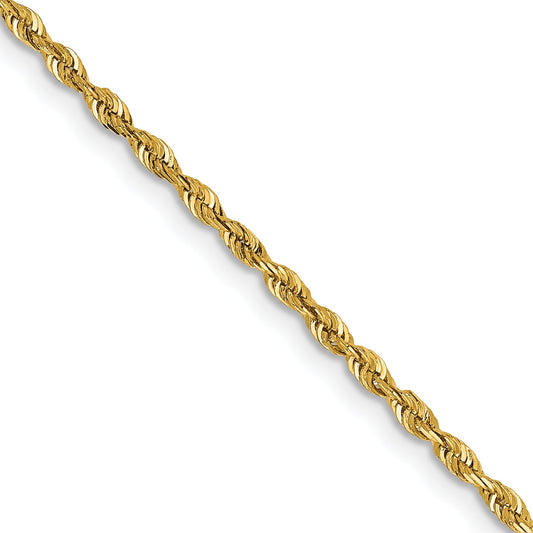 24 Inch 10K Yellow Gold 1.85mm D/C Quadruple Rope Chain Necklace